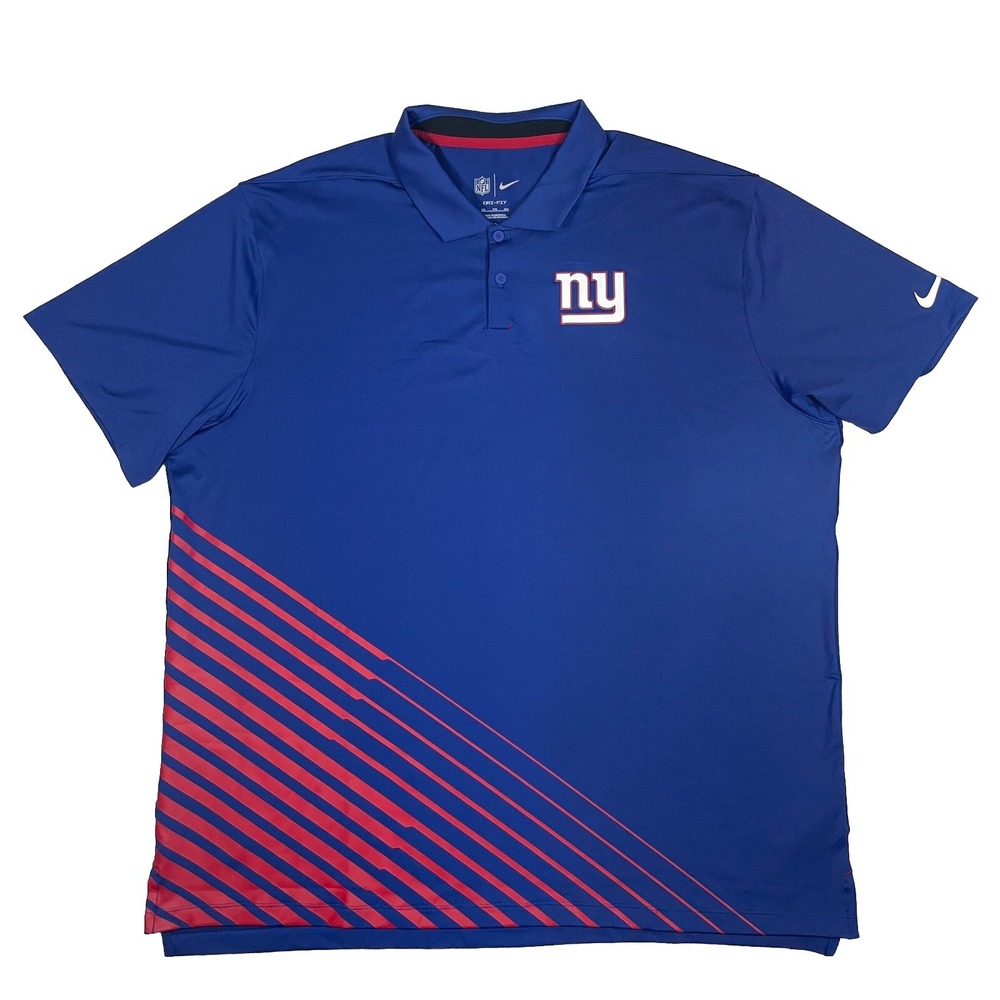New York Giants Nike Dri-Fit Vapor Performance Polo Mens Vent Neck Royal XXL